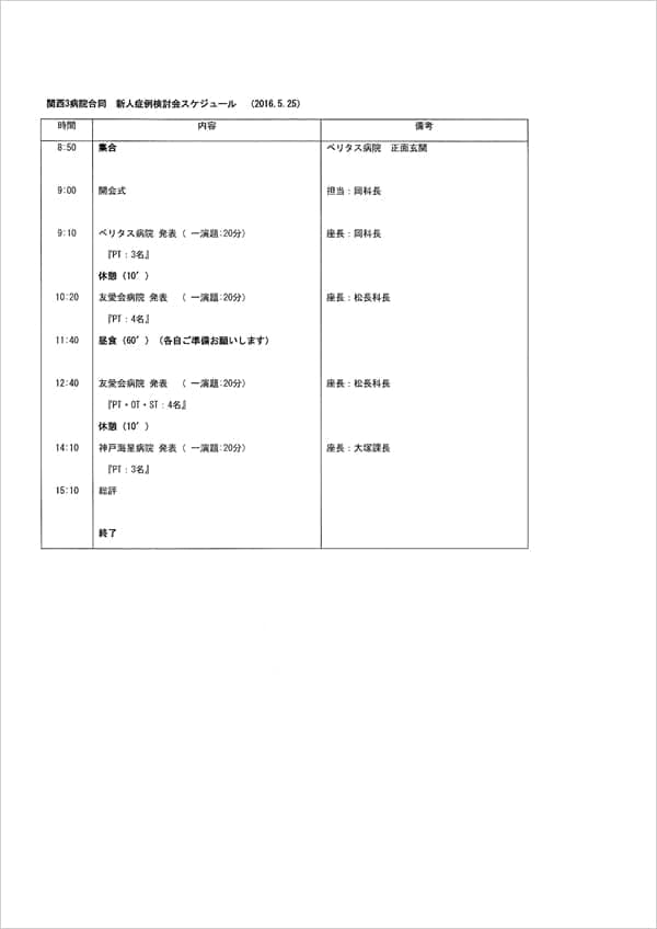 関西3病院合同新人症例検討会02